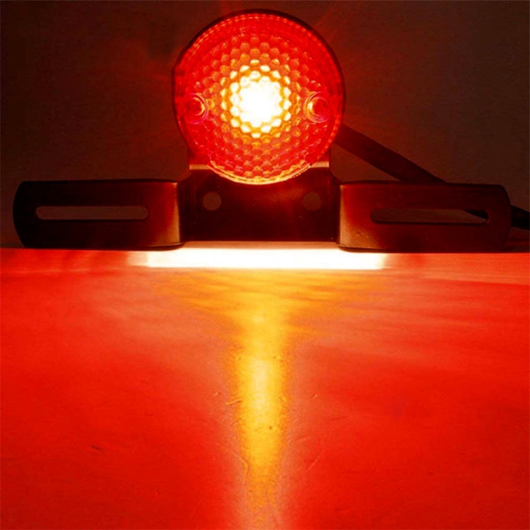 Luce freno rotonda retrò per moto 12V 35W con portatarga