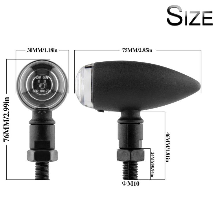 Indicatori di direzione in metallo per moto 12V KC805