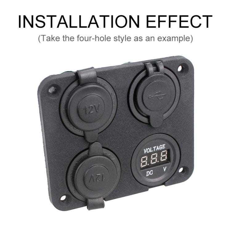 Pannello 1 foro con accendisigari, voltmetro e USB per auto