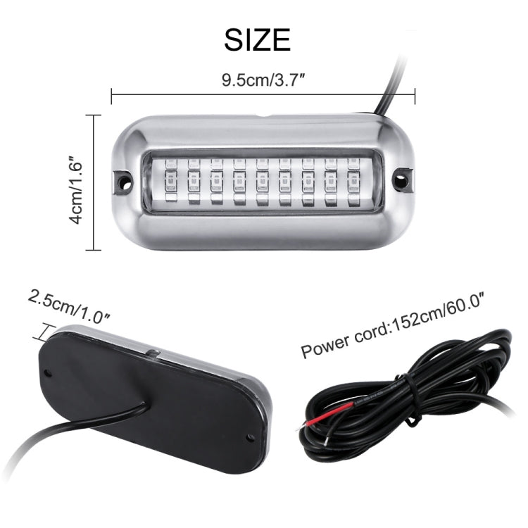 Luce subacquea 27 LED 10-30V in acciaio inox per yacht