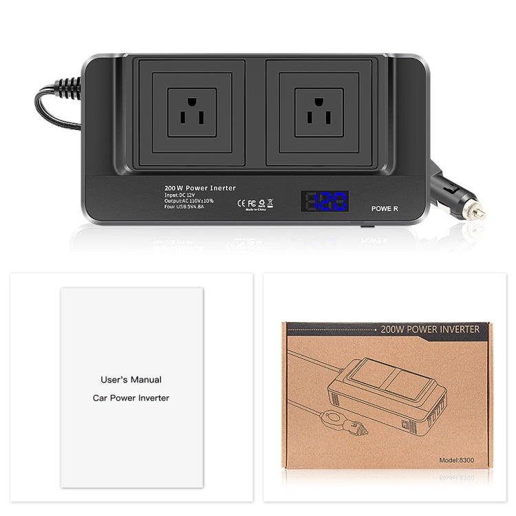 Convertitore 12V DC a 110V AC 200W con display digitale