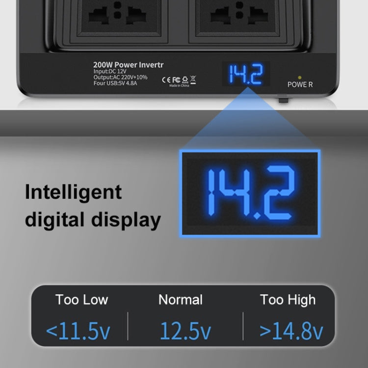 Convertitore 12V DC a 110V AC 200W con display digitale