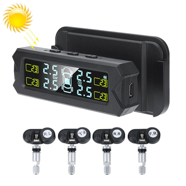 Sistema monitoraggio pressione pneumatici auto solare TPMS