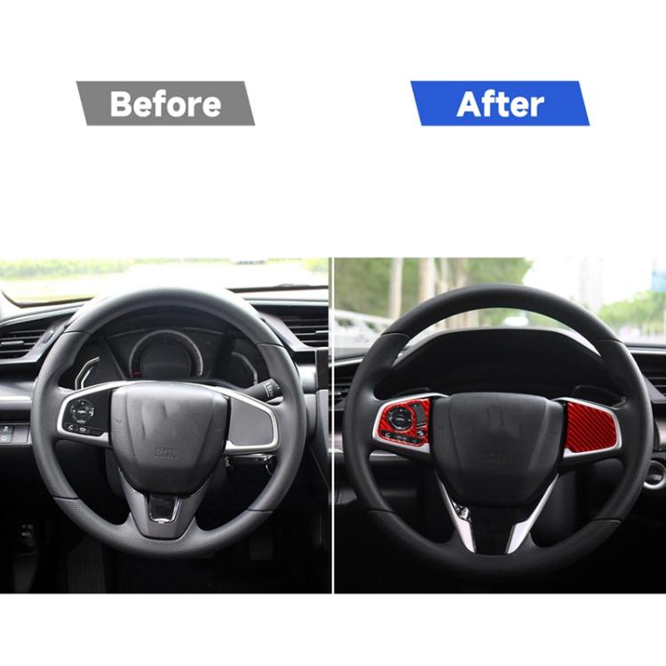 Adesivo fibra di carbonio per pulsante volante Honda Civic