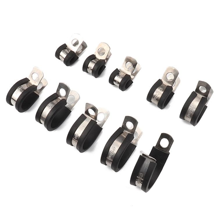 Morsetti in acciaio inox per tubi gomma 13 mm 10 pezzi