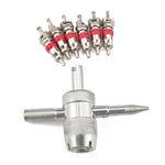 Strumento rimozione valvole pneumatici moto 4 in 1