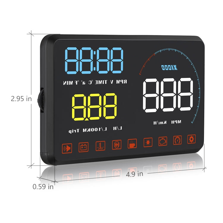 Display Head Up A9 HUD OBD2 universale 5,5 pollici