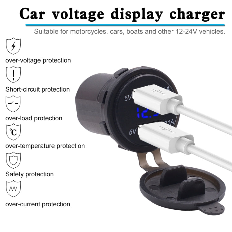 Adattatore doppia USB 3.1A con voltmetro digitale per auto