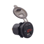 Adattatore USB auto 2.4A con voltmetro digitale e cavo 60 cm
