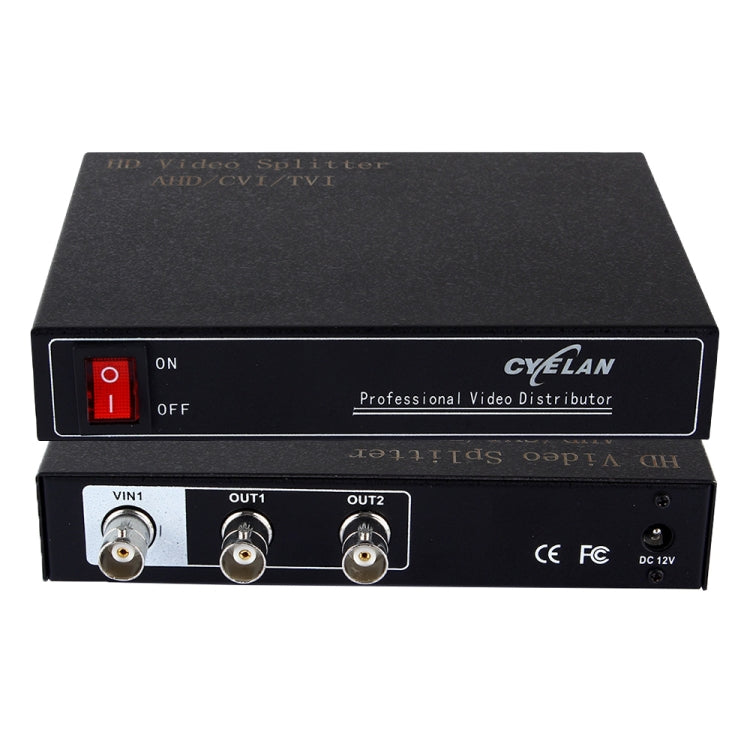 Splitter video coassiale AHD CVI TVI 1 ingresso 2 uscite