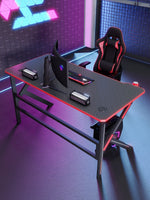 Scrivania da gaming 120x60x74 con luci RGB e accessori