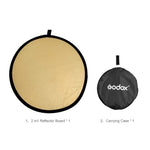 Godox FT01 Pannello riflettente pieghevole rotondo 2 in 1 oro / argento da 80 cm, 80cm