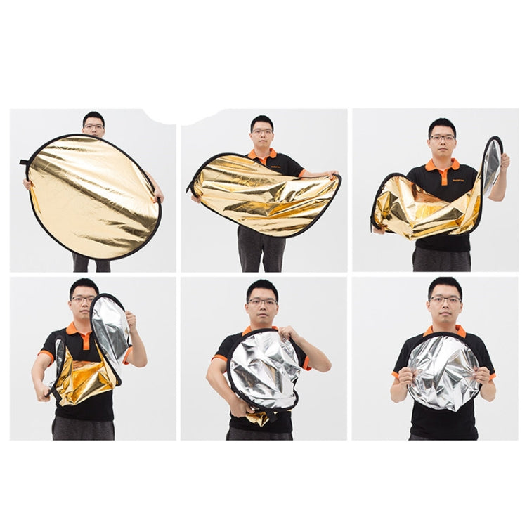 Godox FT01 Pannello riflettente pieghevole rotondo 2 in 1 oro / argento da 80 cm, 80cm