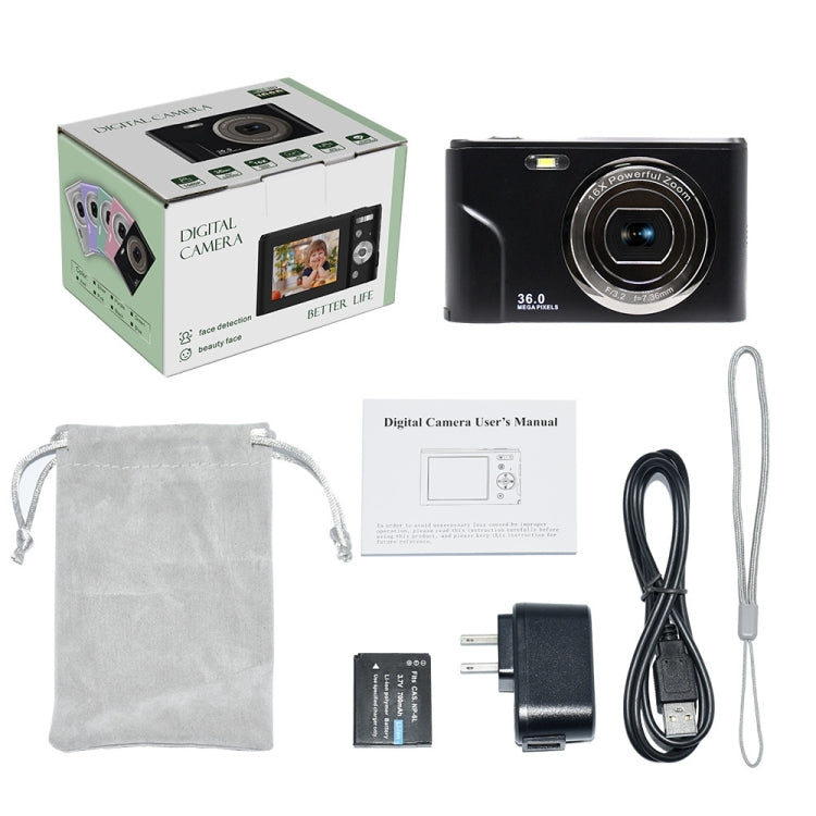 Fotocamera digitale per bambini 36MP 16X zoom 2,7" Full HD