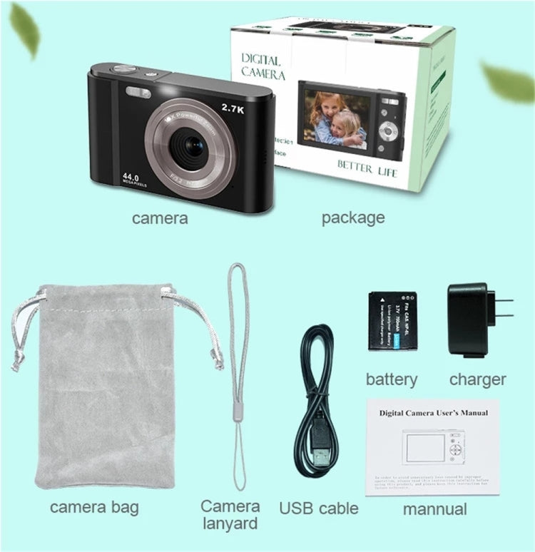 Fotocamera digitale per bambini 44MP 16X zoom 2,88" Full HD