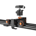YELANGU L4X-BE YLG1817A Binario di scorrimento per giunzioni in lega di alluminio da 60 cm + Puleggia video a 3 ruote Carrello per macchine fotografiche reflex/videocamere, L4X-BE 60cm Rail Track + Dolly Car