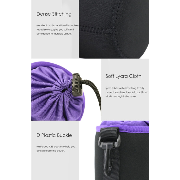 Borsa per obiettivo fotocamera reflex 4 in 1 Borsa per obiettivo singolo micro Borsa per bile interna per obiettivo Custodia protettiva impermeabile più ispessimento in velluto, 4 in 1