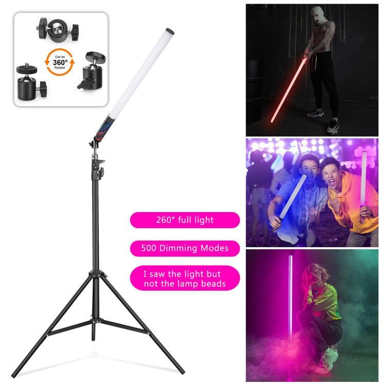 LUXCeO Mood1 85 cm RGB Atmosfera colorata Ritmo LED Stick Luce di riempimento per foto video portatile, senza treppiede, 85cm