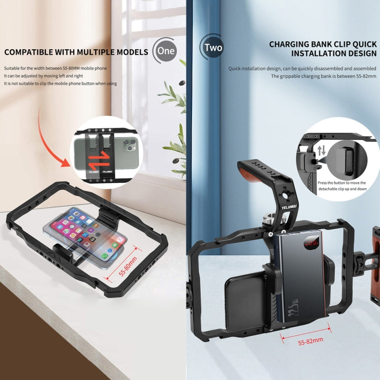 YELANGU LW101Vlogging Live Broadcast Smartphone Video Rig gestisce i kit di stabilizzatori, LW101