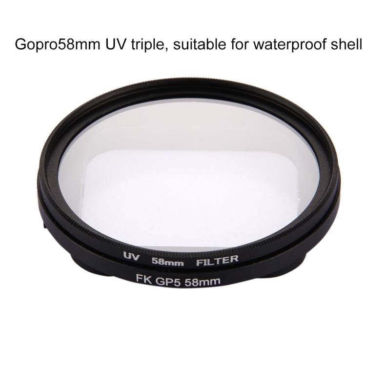 Filtro UV 58mm per GoPro HERO5 Black con cappuccio