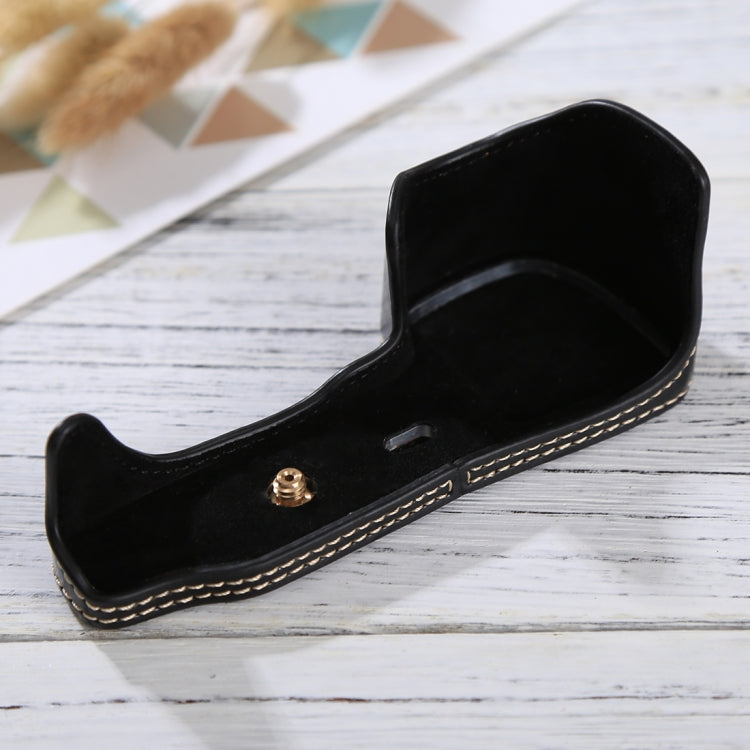 Base mezza custodia per fotocamera in pelle PU con filo da 1/4 di pollice per Sony ILCE-6000 / A6000, For Sony A6000