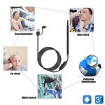 Otoscopio HD 5,5 mm con cavo USB Type-C e 6 LED