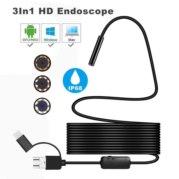 Telecamera di ispezione endoscopio digitale 8mm 3,5m