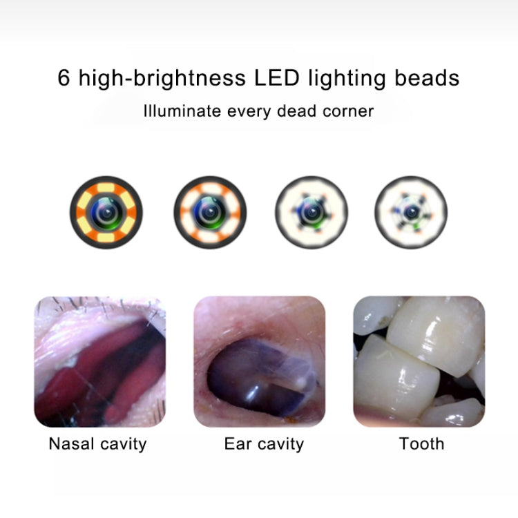 Endoscopio HD 1 MP per denti naso orecchio con 6 LED