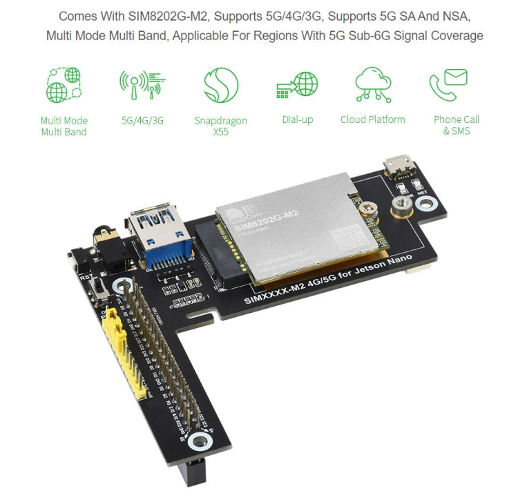 Modulo 5G SIM8202G-M2 Snapdragon X55 per Jetson Nano