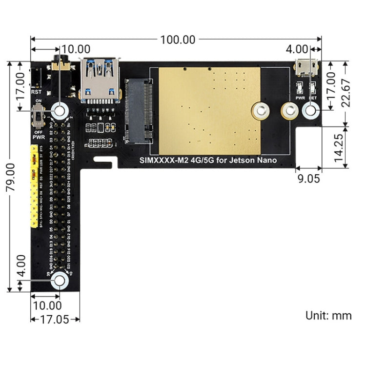 Modulo 5G SIM8200EA-M2 Snapdragon X55 per Jetson Nano