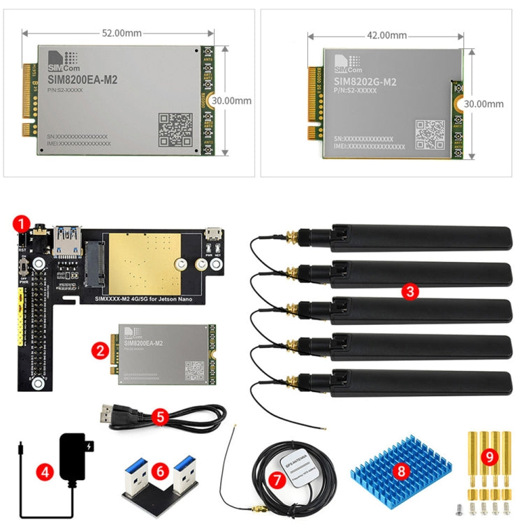 Modulo 5G SIM8200EA-M2 Snapdragon X55 per Jetson Nano