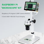 Kit microscopio Raspberry Pi con schermo 4,3" e fotocamera 12 MP