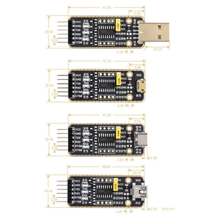 Connettore USB-A a UART ad alta velocità Waveshare