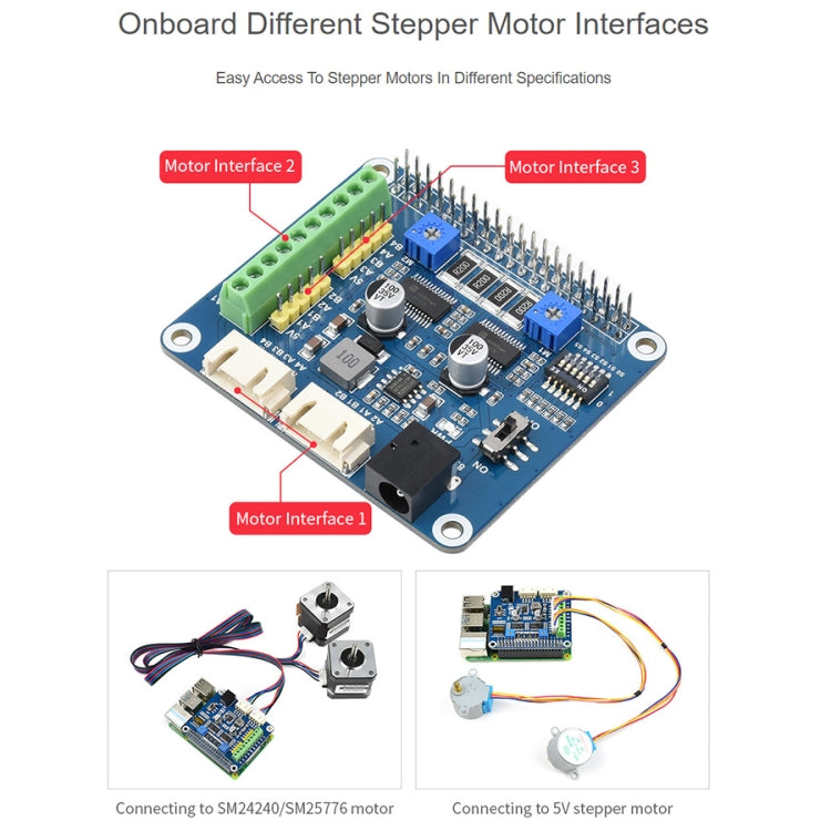 Waveshare HRB8825 Motore passo-passo HAT per Raspberry Pi