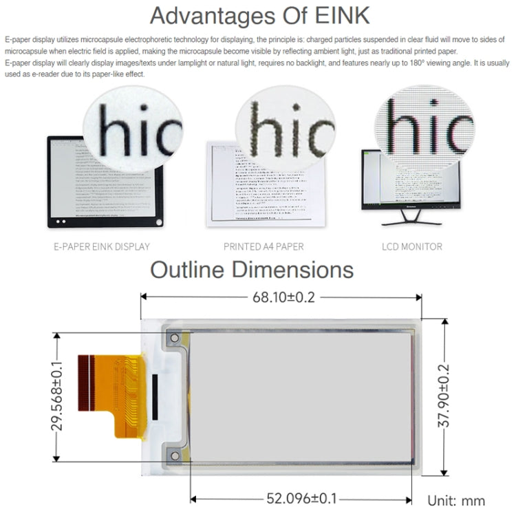 Pannello display Waveshare 2,36 pollici 296x168 E-Paper