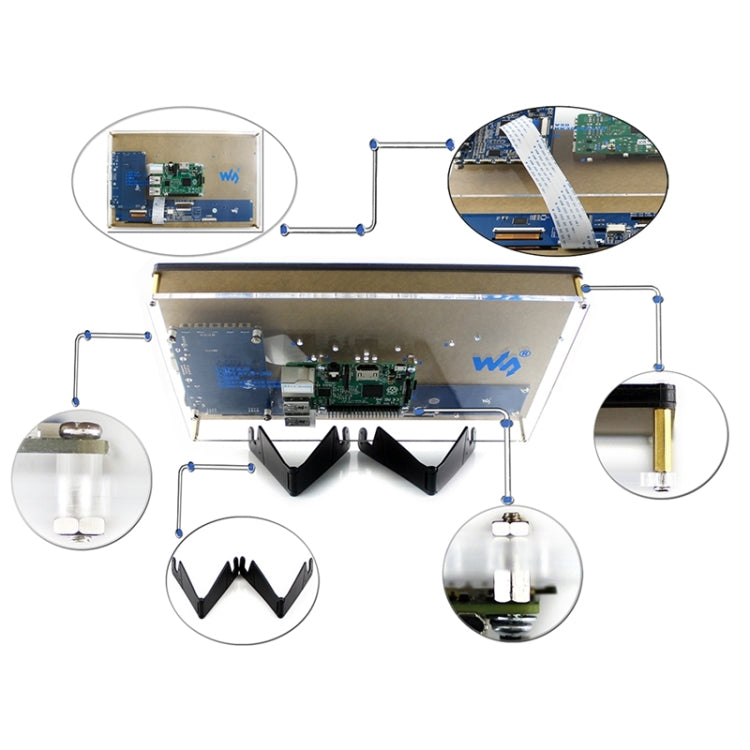 LCD touch screen resistivo 10,1 pollici HDMI con custodia