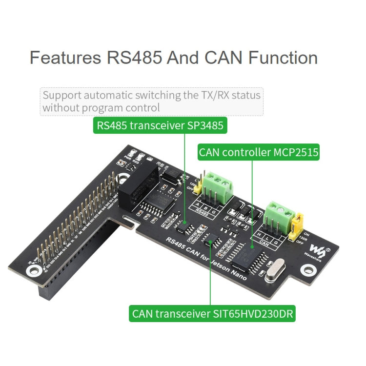 Scheda espansione CAN RS485 per Jetson Nano 3,3V