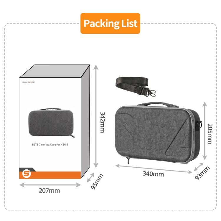 Custodia rigida Sunnylife per DJI Neo 2 con tracolla