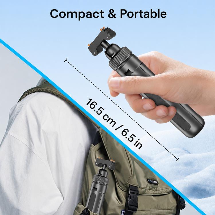 VT-14 Treppiede magnetico da tavolo con testa a sfera telescopica e asta per selfie per GoPro e action camera, VT-10