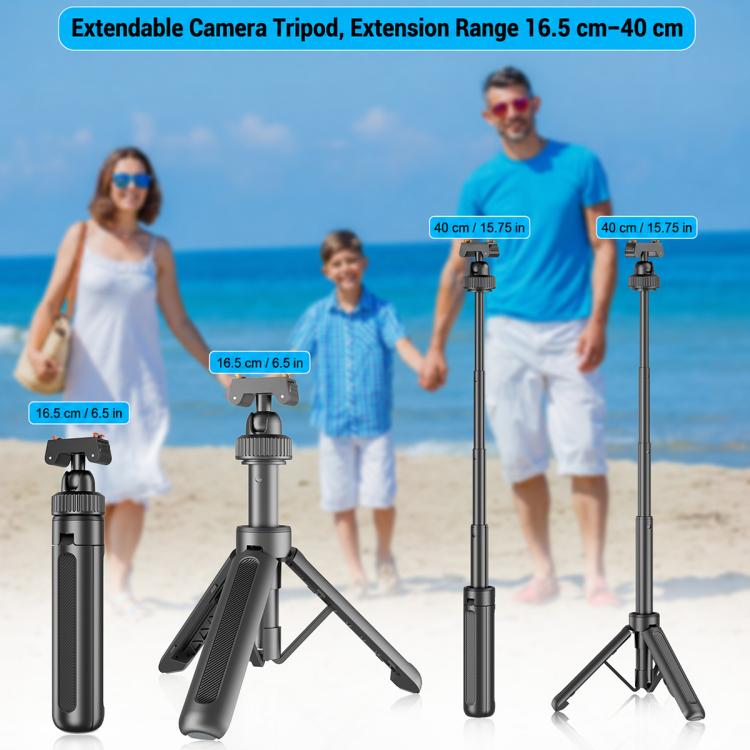 VT-14 Treppiede magnetico da tavolo con testa a sfera telescopica e asta per selfie per GoPro e action camera, VT-10