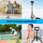 VT-14 Treppiede magnetico da tavolo con testa a sfera telescopica e asta per selfie per GoPro e action camera, VT-10