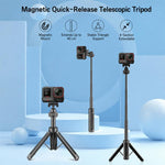 VT-14 Treppiede magnetico da tavolo con testa a sfera telescopica e asta per selfie per GoPro e action camera, VT-10