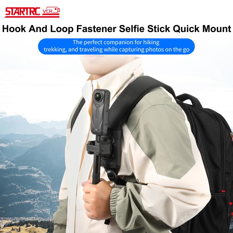 Supporto a sgancio rapido con chiusura a strappo per selfie stick