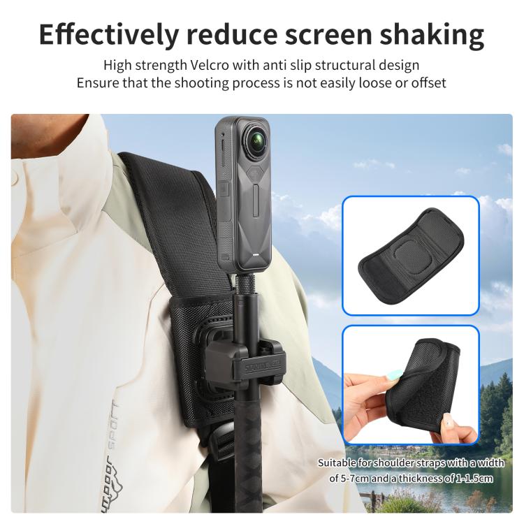 Supporto a sgancio rapido con chiusura a strappo per selfie stick
