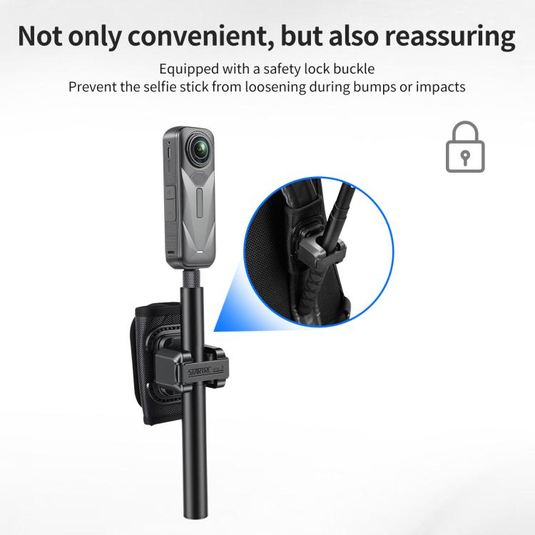 Supporto a sgancio rapido con chiusura a strappo per selfie stick