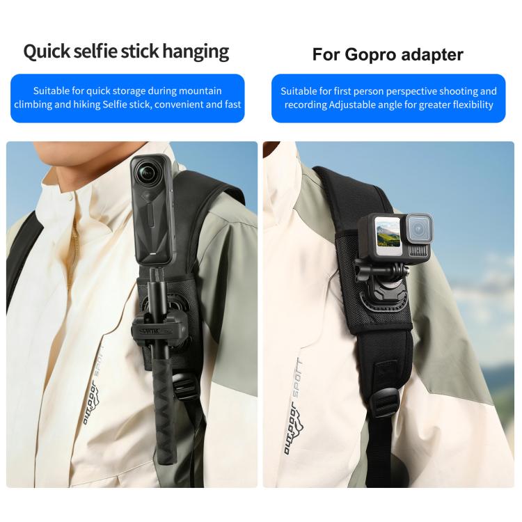 Supporto a sgancio rapido con chiusura a strappo per selfie stick