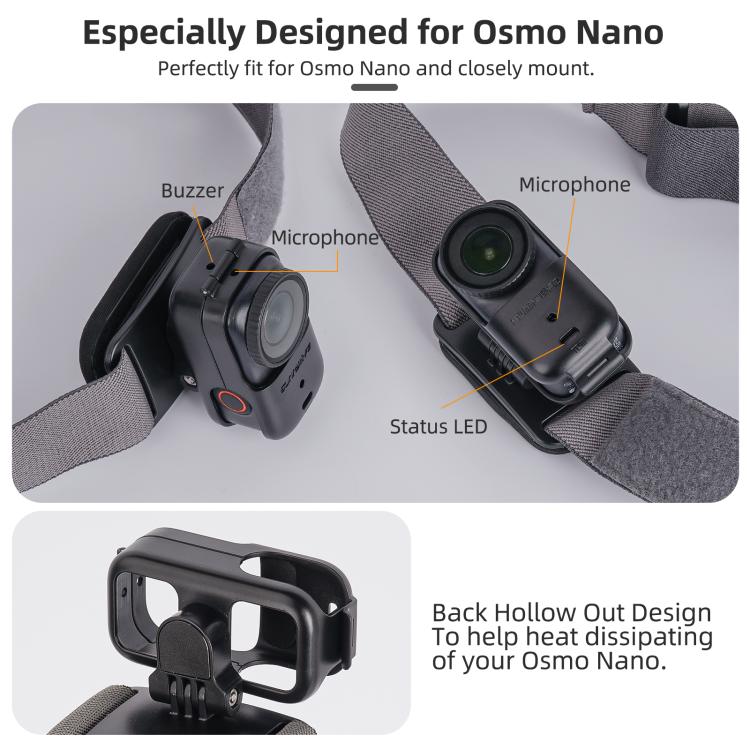Fascia per la testa regolabile 360° per DJI Osmo Nano