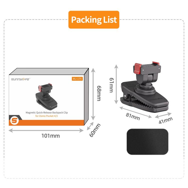 Clip magnetica regolabile per DJI Osmo Pocket 4 e 3