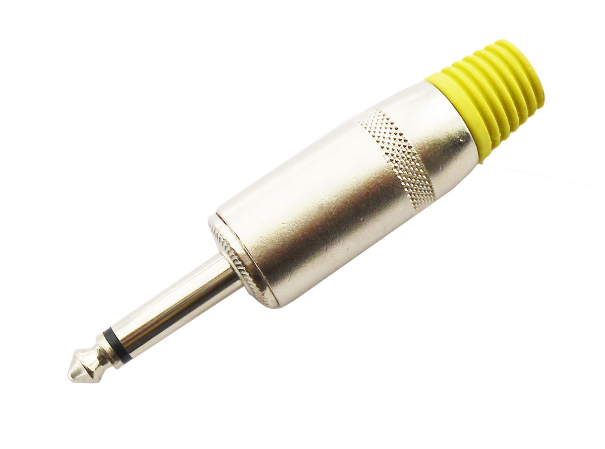 Connettore Jack 6.3mm mono in metallo giallo