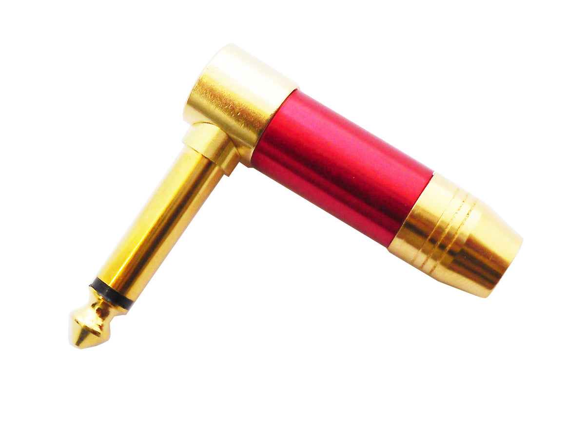 Connettore Jack 6.3mm mono 90 gradi rosso